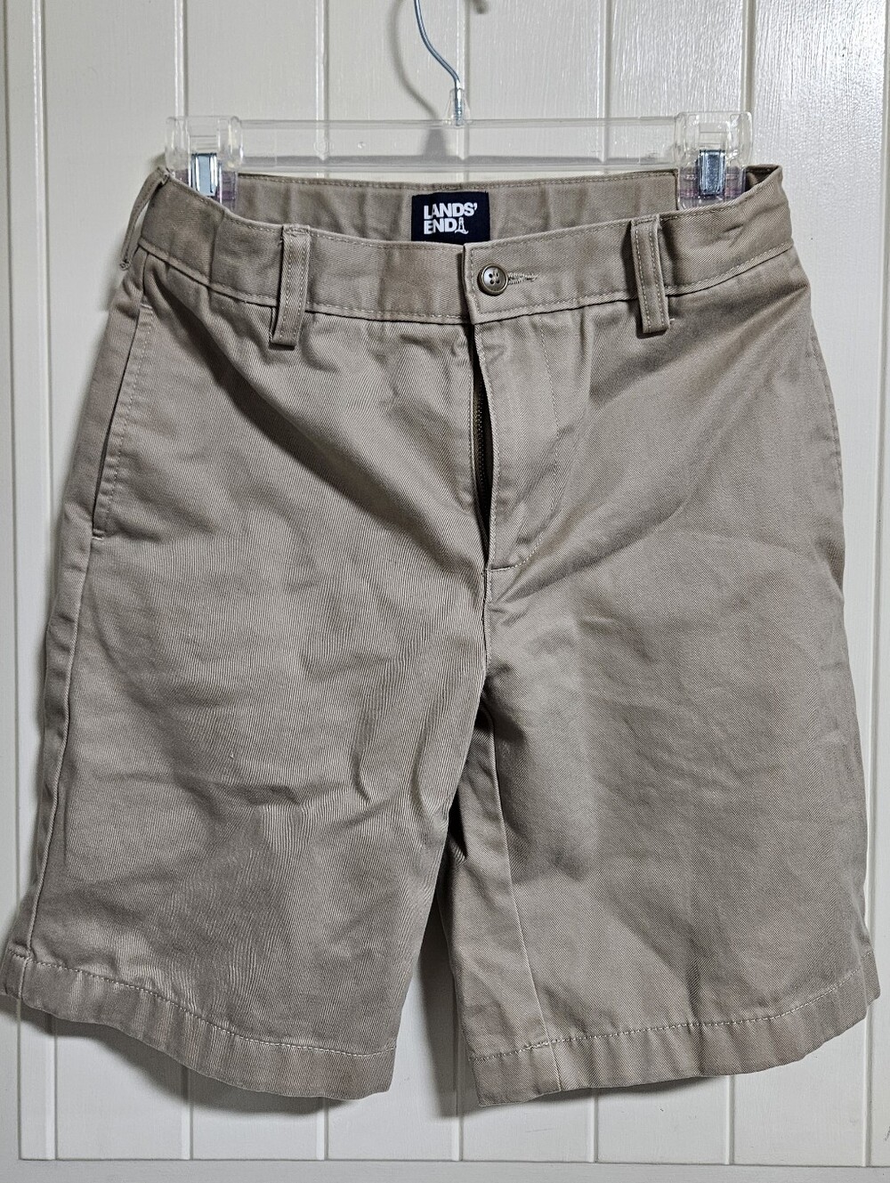 Lands' End Boy's Tan Flat-Front Shorts